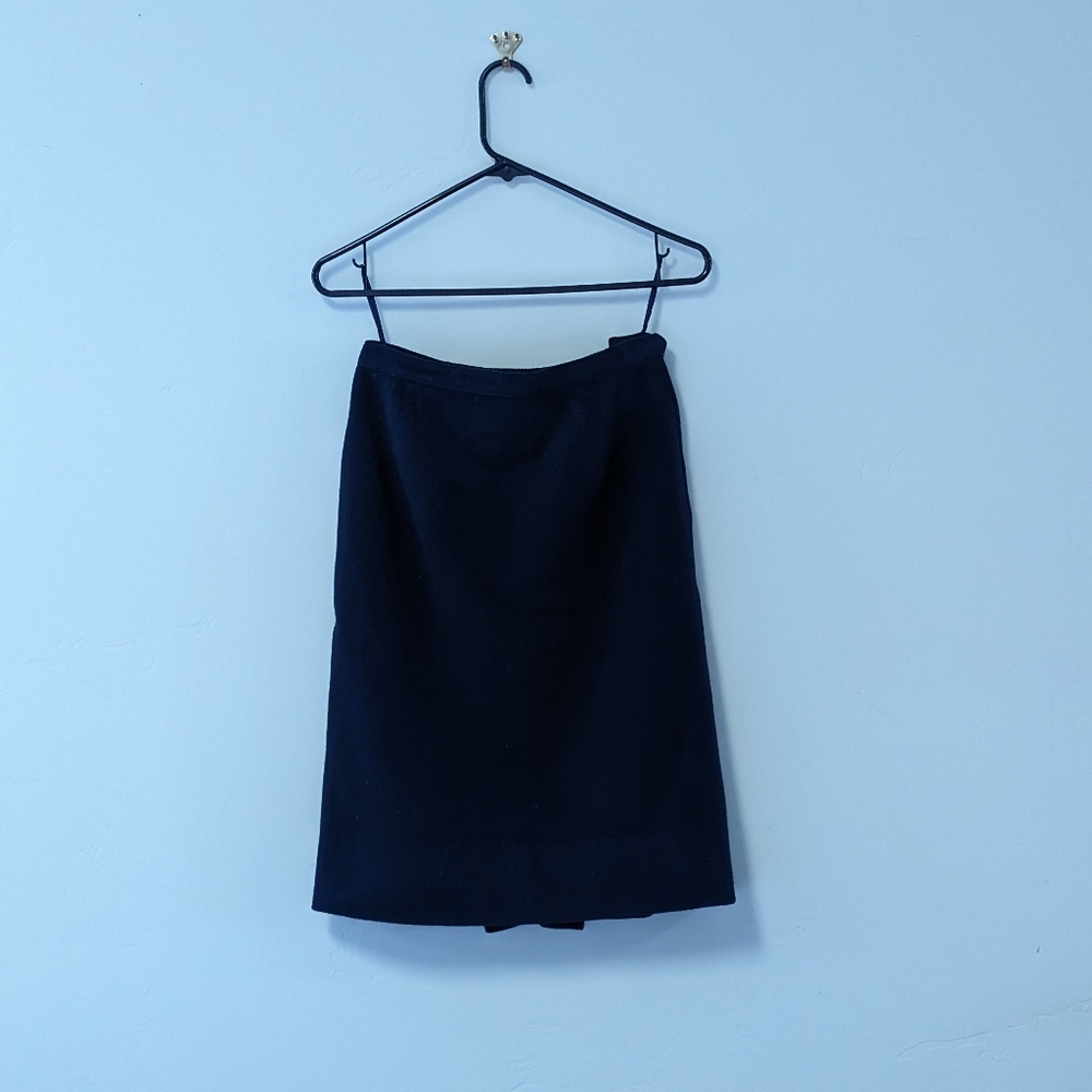 Vintage wool navy pencil skirt